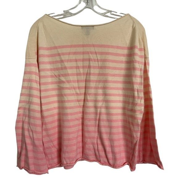J. Crew pink ombré cotton sweater size L EUC C-7 - Picture 5 of 5
